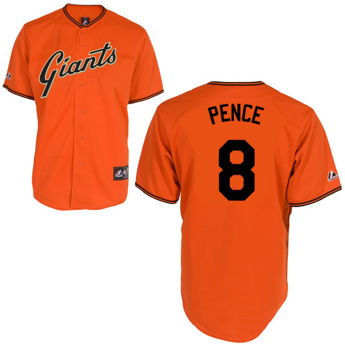 Hunter Pence #8 mlb Jersey-San Francisco Giants Women's Authentic Orange Baseball Jersey